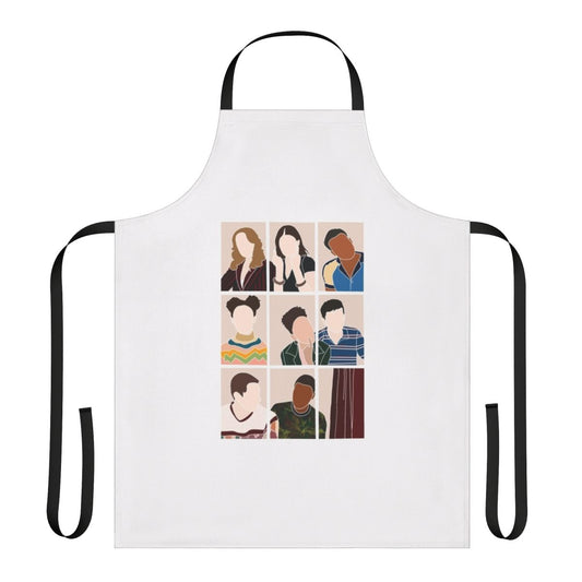 Cooking apron featuring the cast of the popular Netflix series "Sex Education"