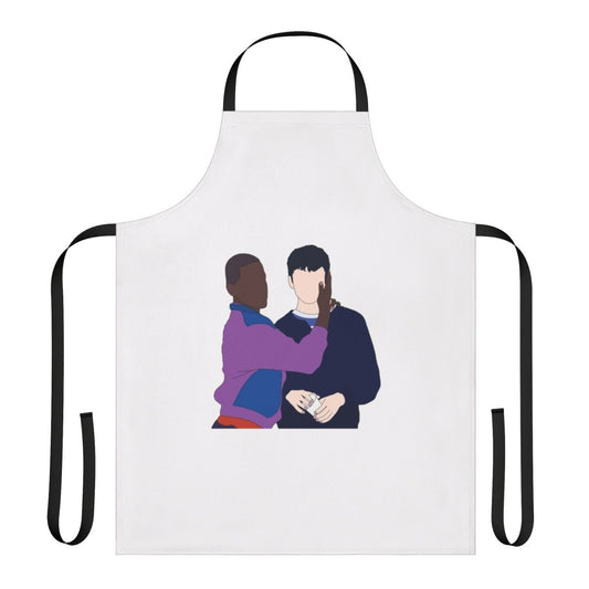 Apron featuring the characters Otis and Maeve from the popular Netflix series Sex Education