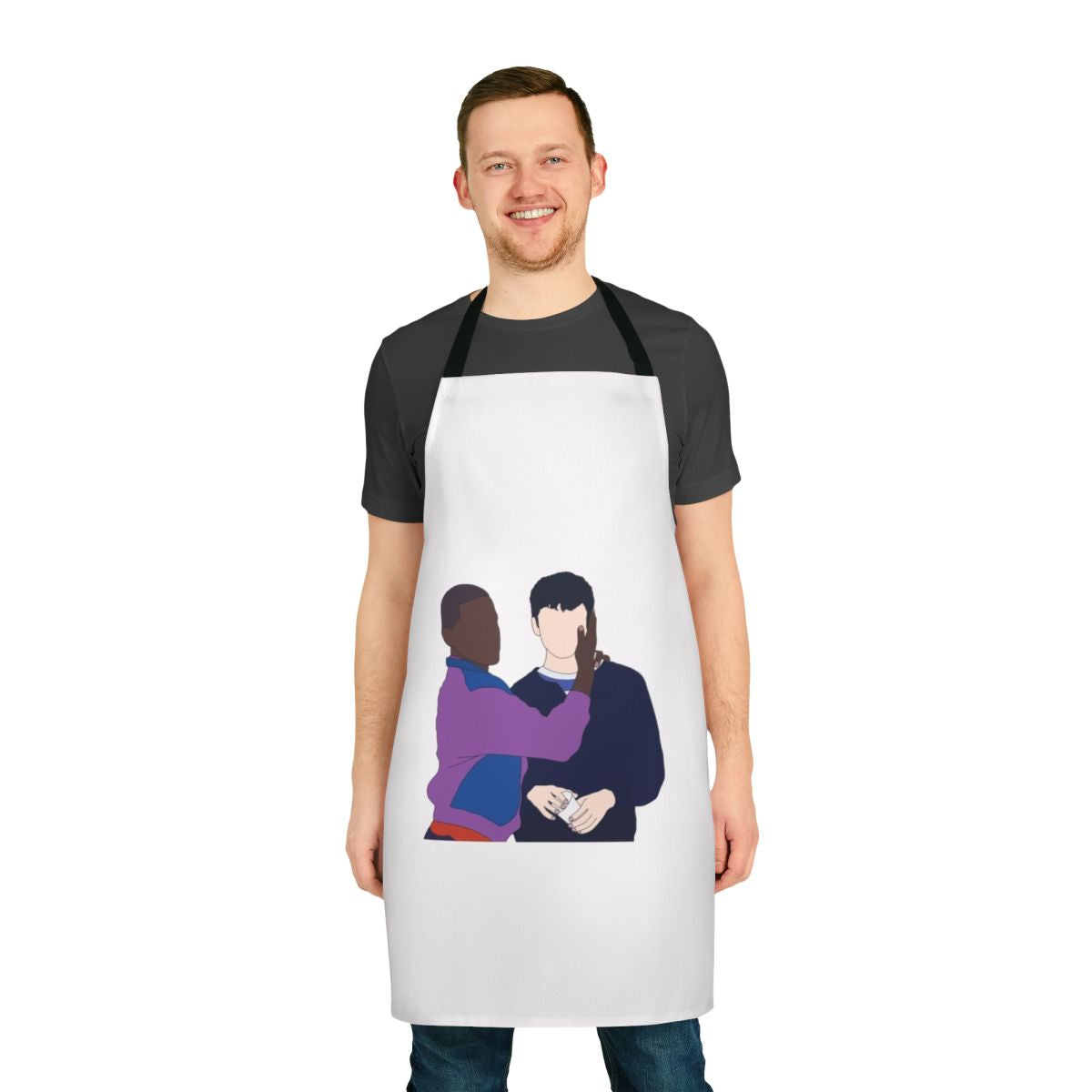 Apron featuring the characters Otis and Maeve from the popular Netflix series Sex Education