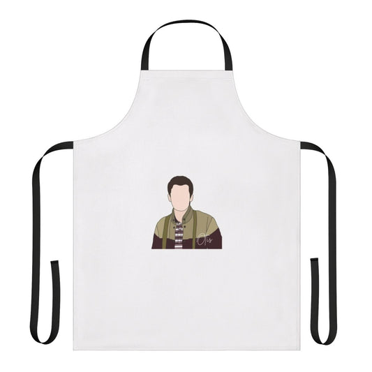 Sex Education-themed apron with Otis and Maeve design