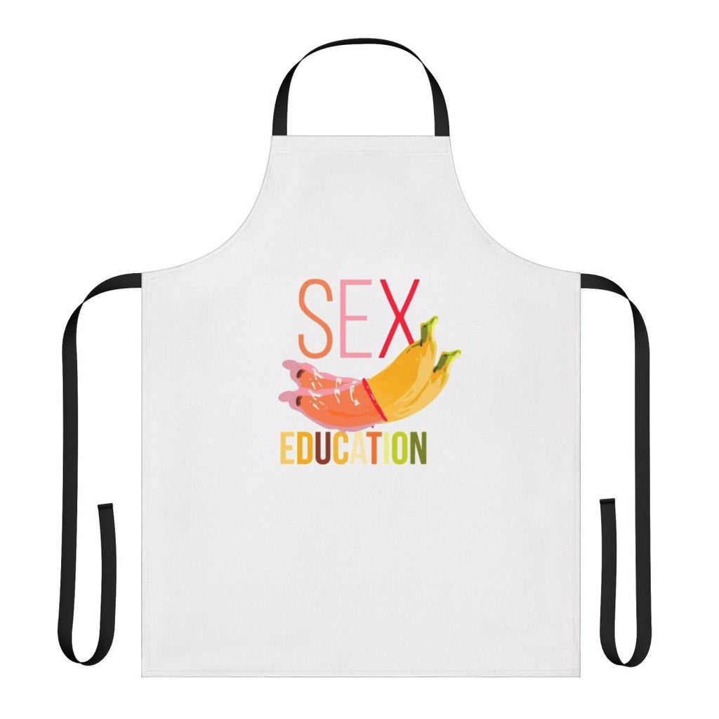 Colorful apron featuring a banana design, inspired by the Netflix series Sex Education