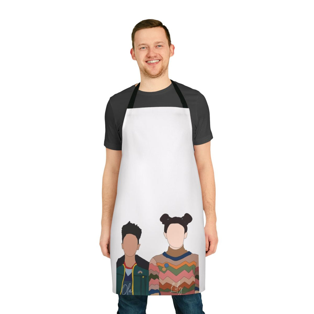 Apron featuring characters Lily and Ola from the Netflix series Sex Education