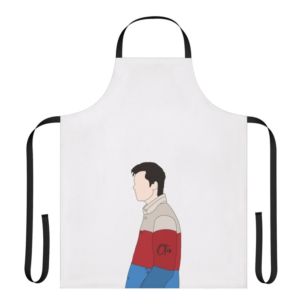 Sex Education-inspired apron featuring Otis and Maeve characters