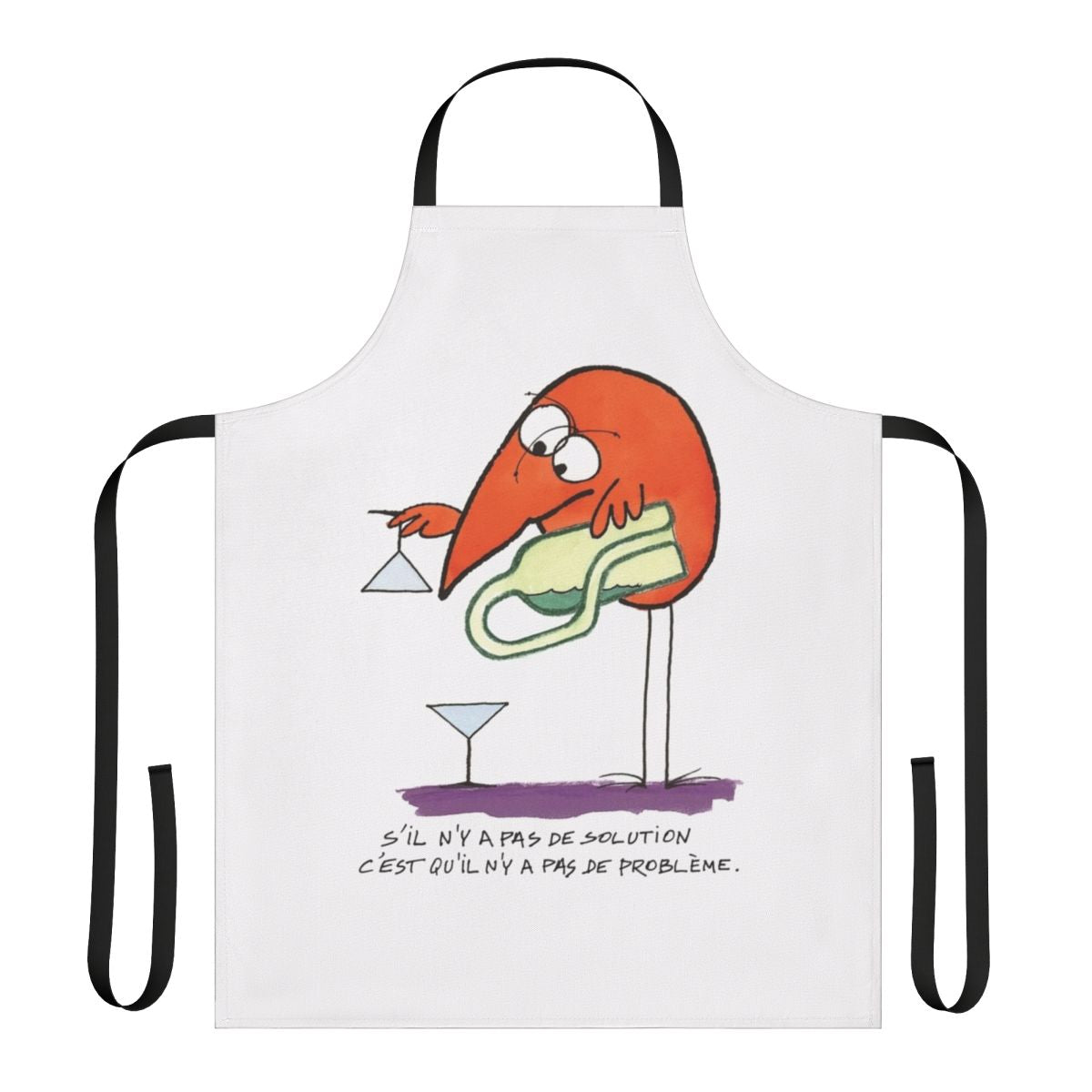 Shadok-themed apron for cooking and kitchen use
