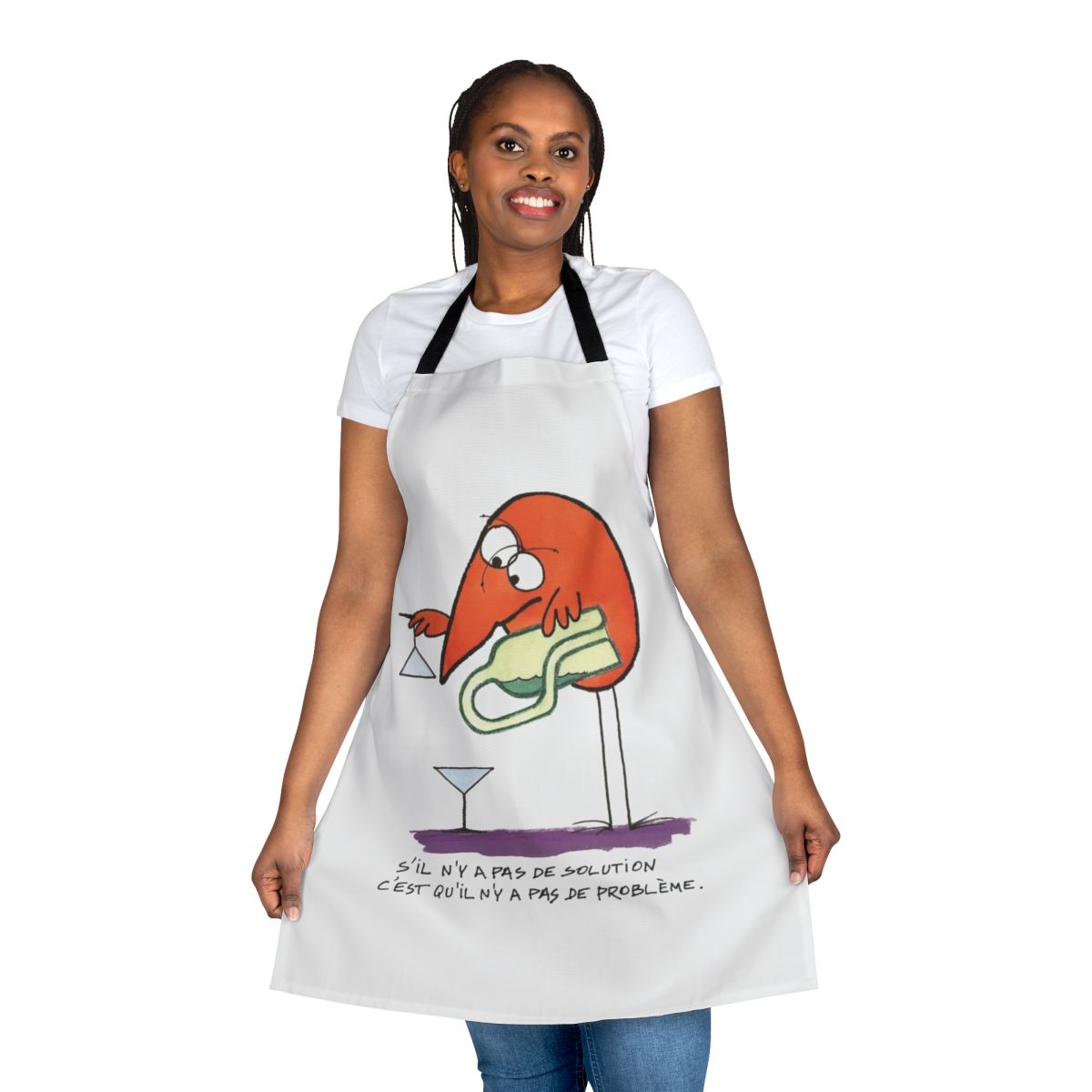 Shadok-themed apron for cooking and kitchen use