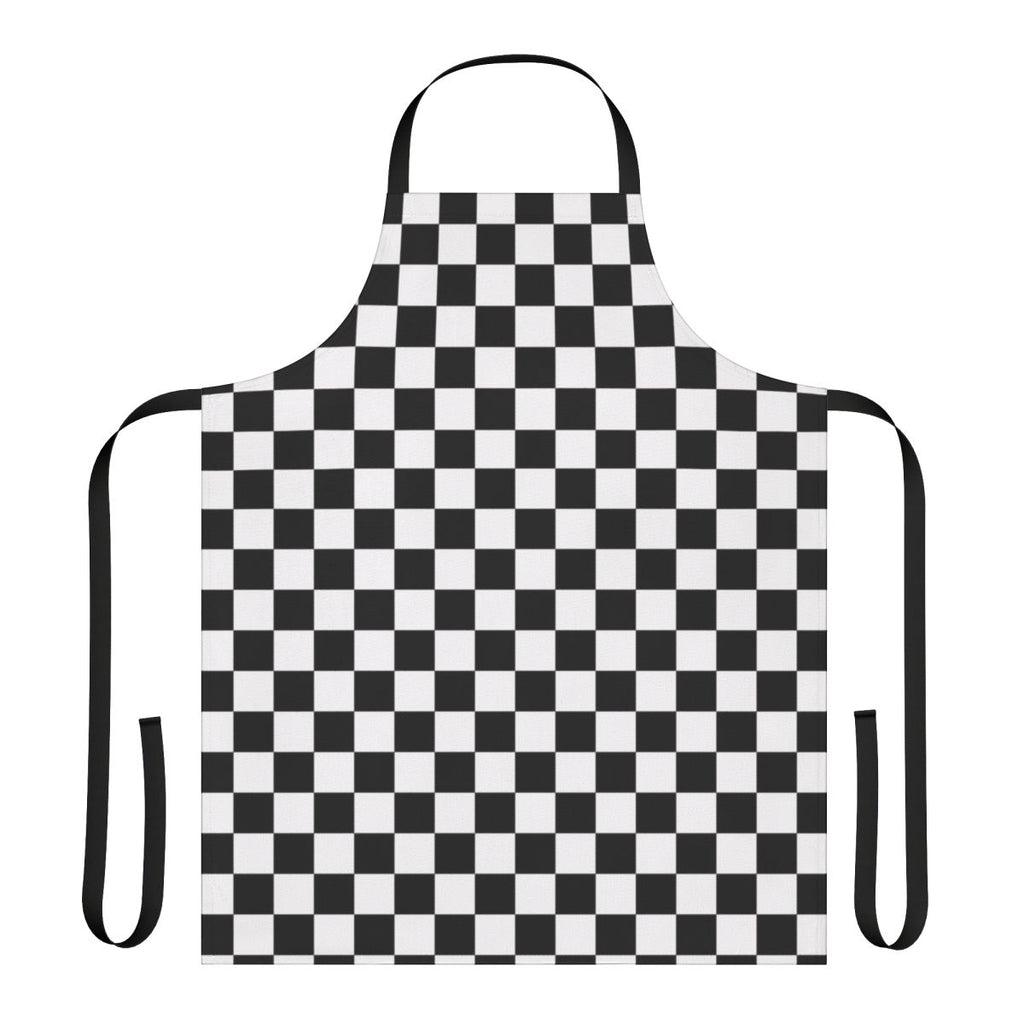 Ska-inspired checkerboard pattern apron for cooking and baking