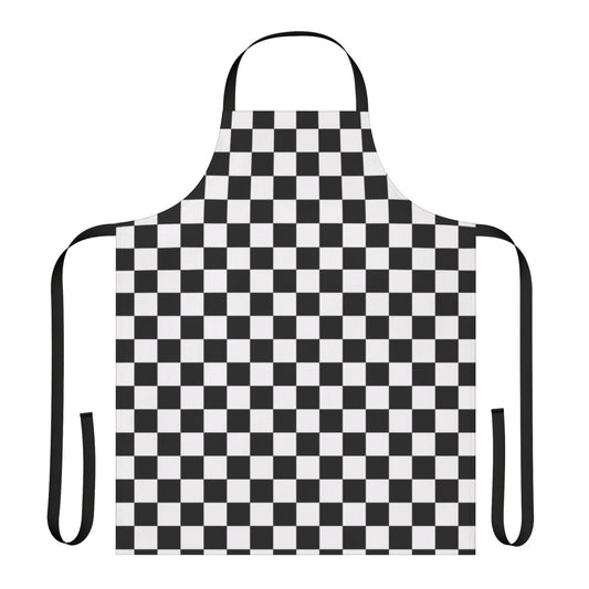 Ska-inspired checkerboard pattern apron for cooking and baking