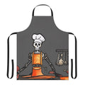 Skeleton chef apron with bold graphic design for culinary professionals
