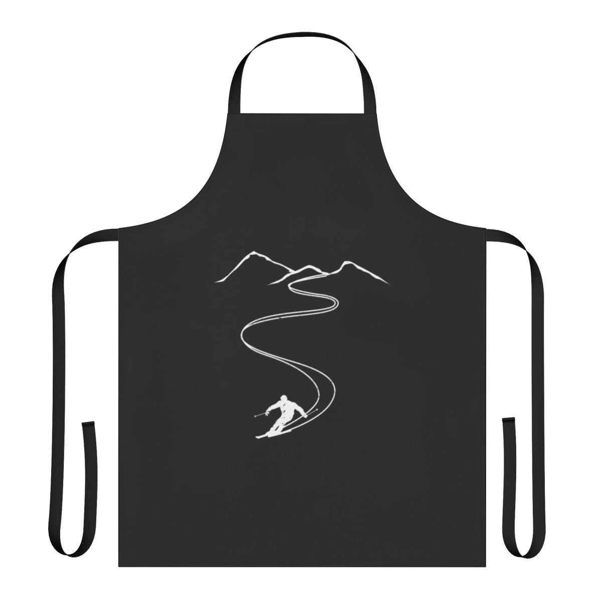 Skiing-themed apron with skier design, perfect gift for ski lovers