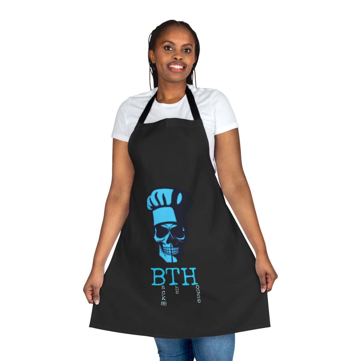 Skull-patterned chef's apron with a cool, edgy design