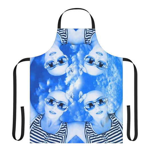Colorful abstract patterned apron with skydiving-related design elements