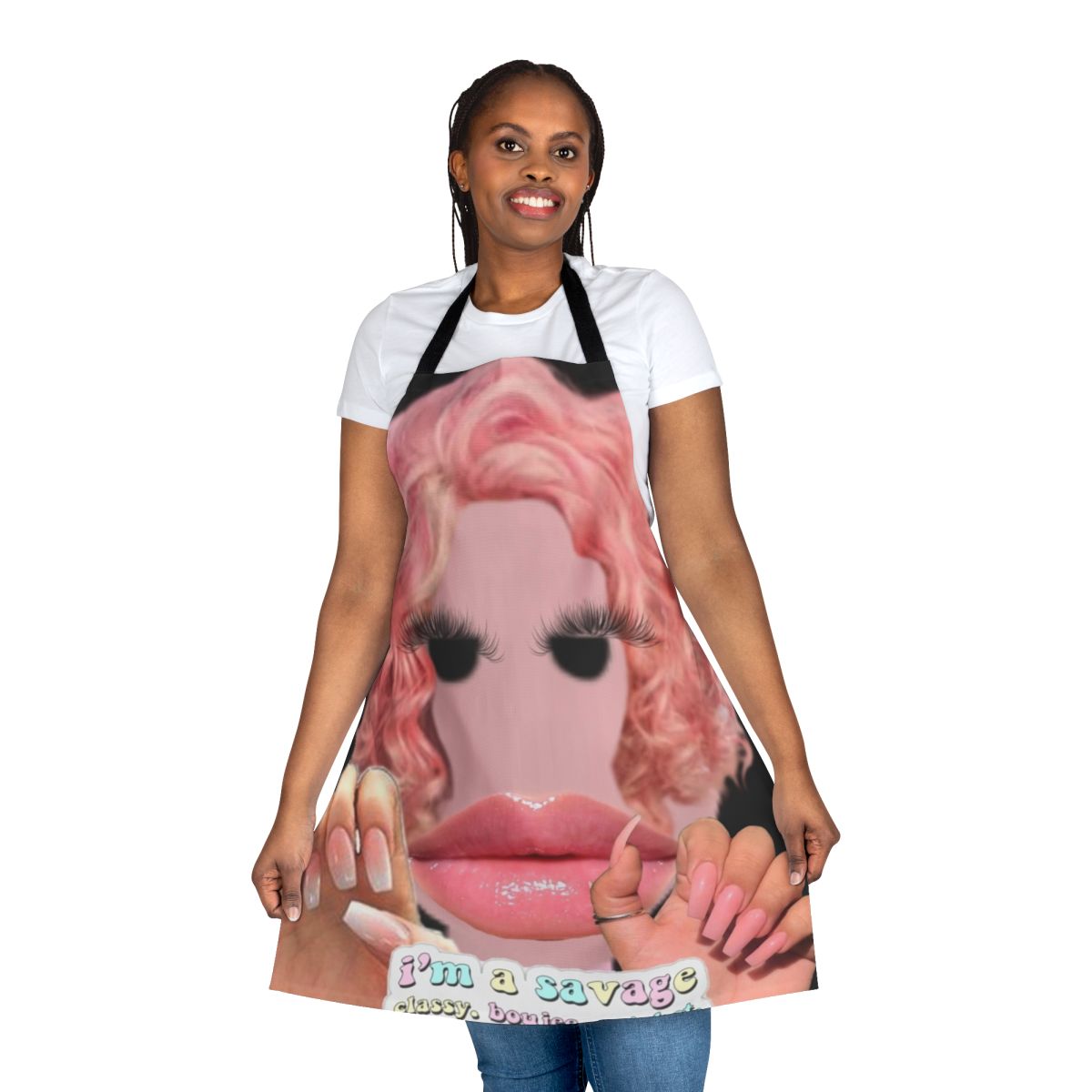 Roblox-inspired "Slay Queen" apron in a modern, fashionable design