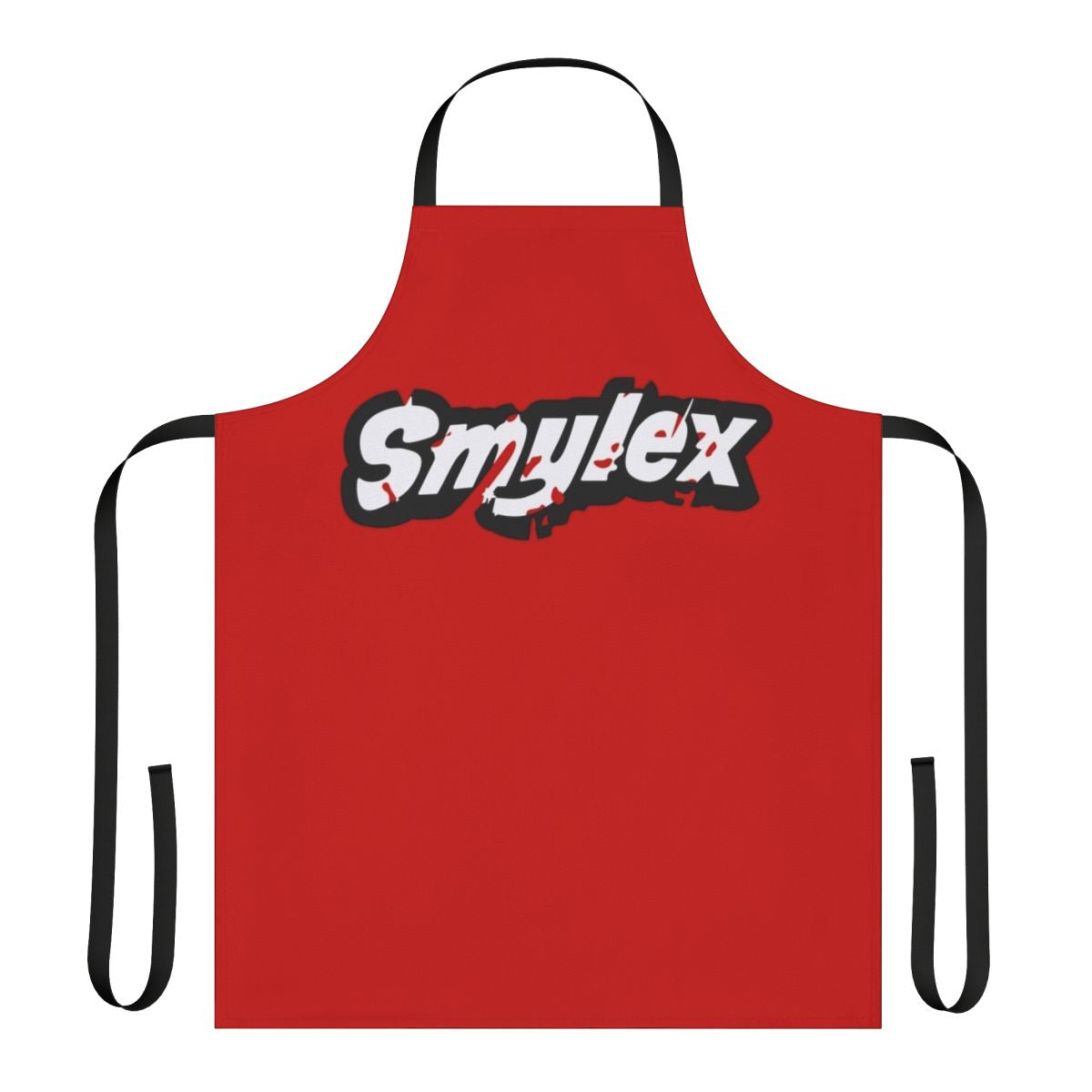Stylish Smylex-inspired apron featuring Harley Quinn's iconic colors and splatter design