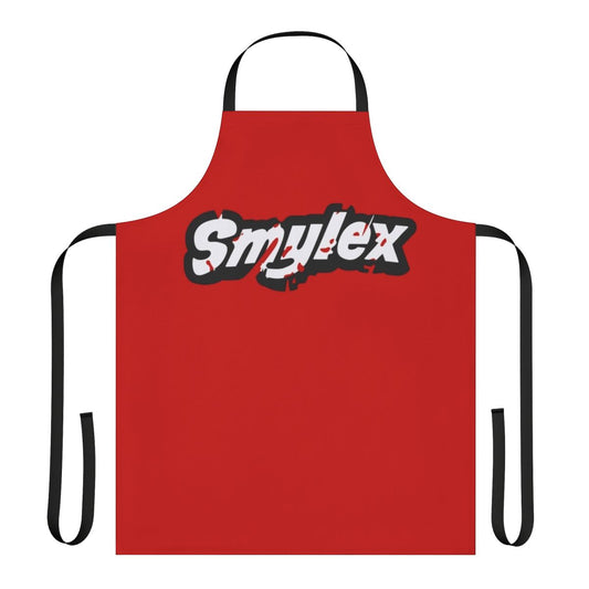 Stylish Smylex-inspired apron featuring Harley Quinn's iconic colors and splatter design