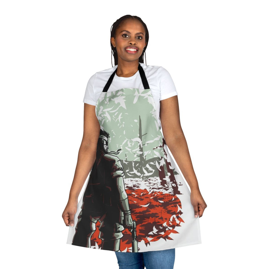 Fashionable apron with a snake and "Big Boss" design, perfect for Metal Gear fans