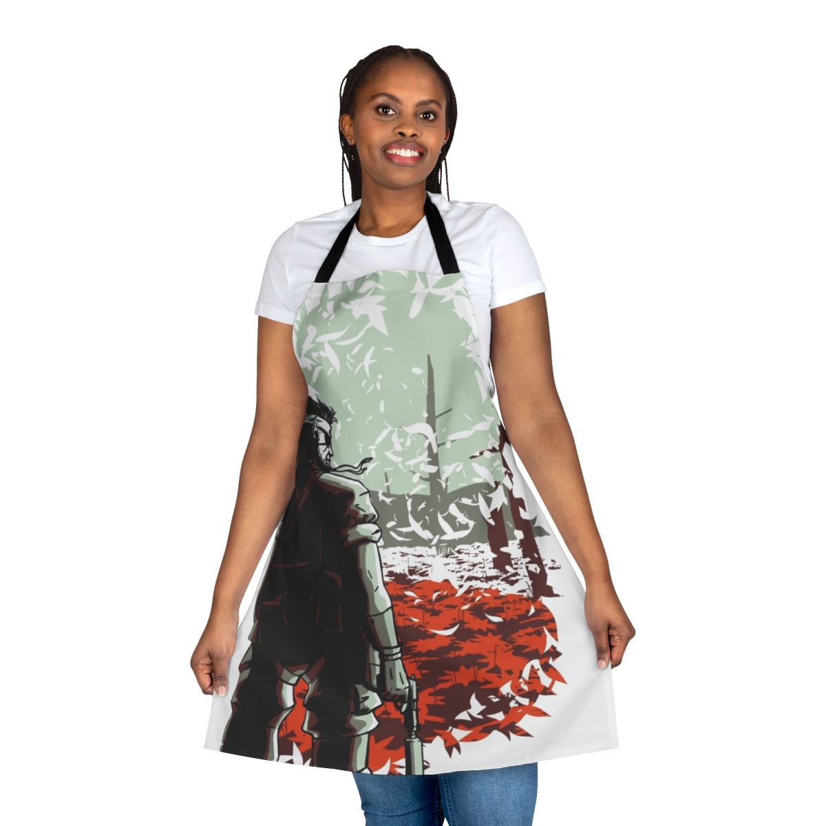 Fashionable apron with a snake and "Big Boss" design, perfect for Metal Gear fans