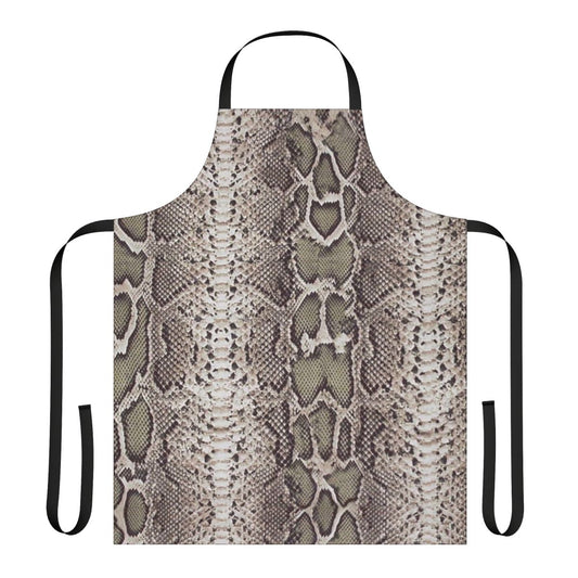 Striking snakeskin pattern apron with realistic reptile texture