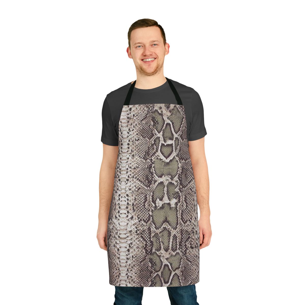Striking snakeskin pattern apron with realistic reptile texture