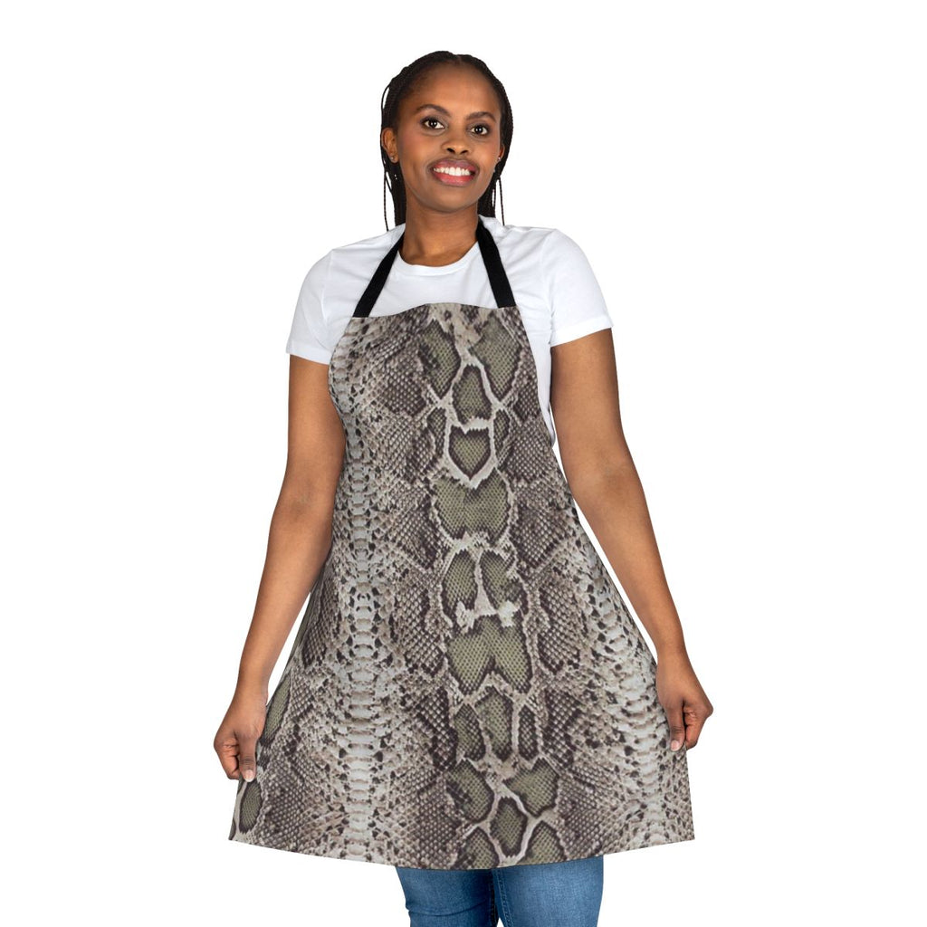 Striking snakeskin pattern apron with realistic reptile texture