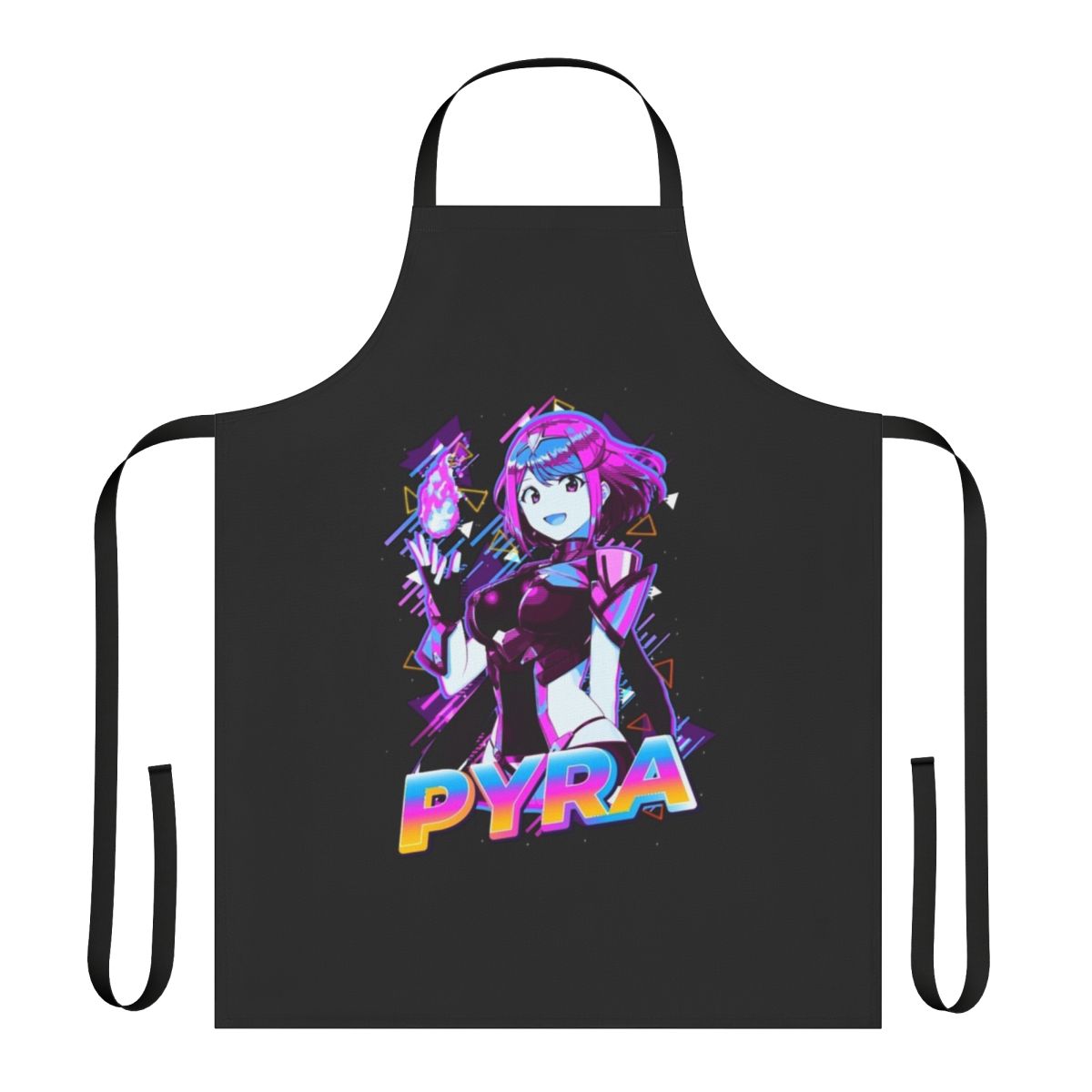 Somnium Files themed apron featuring cute chibi characters