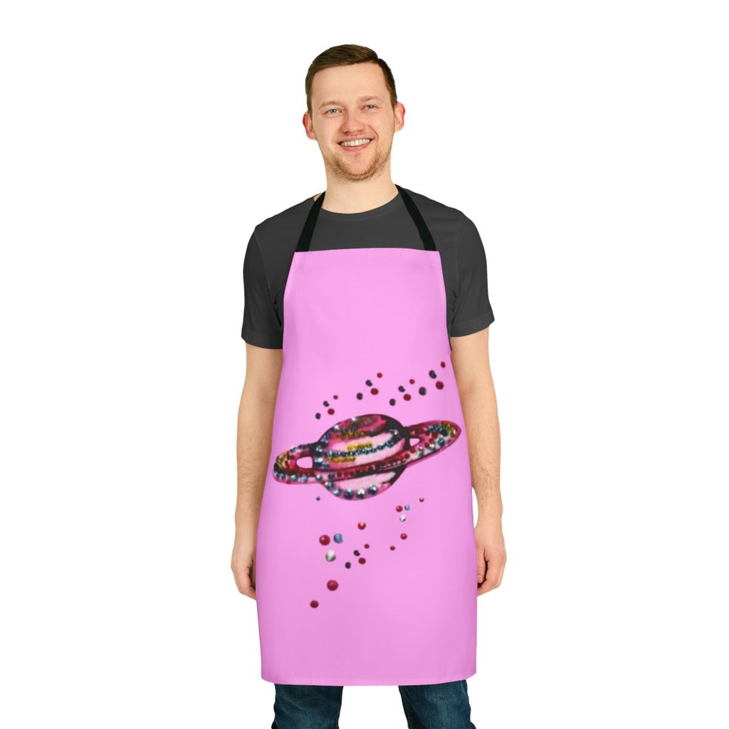 Apron featuring the planet Saturn and the name "Harry Styles"