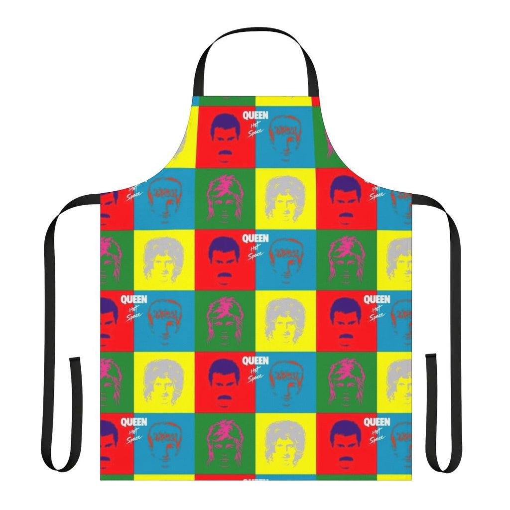 A vibrant space-themed apron with planets, stars, and a sleek design.