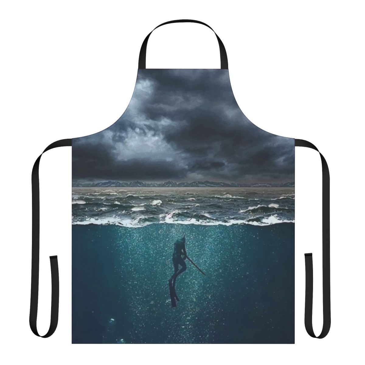 Spearfishing apron with artistic marine life design