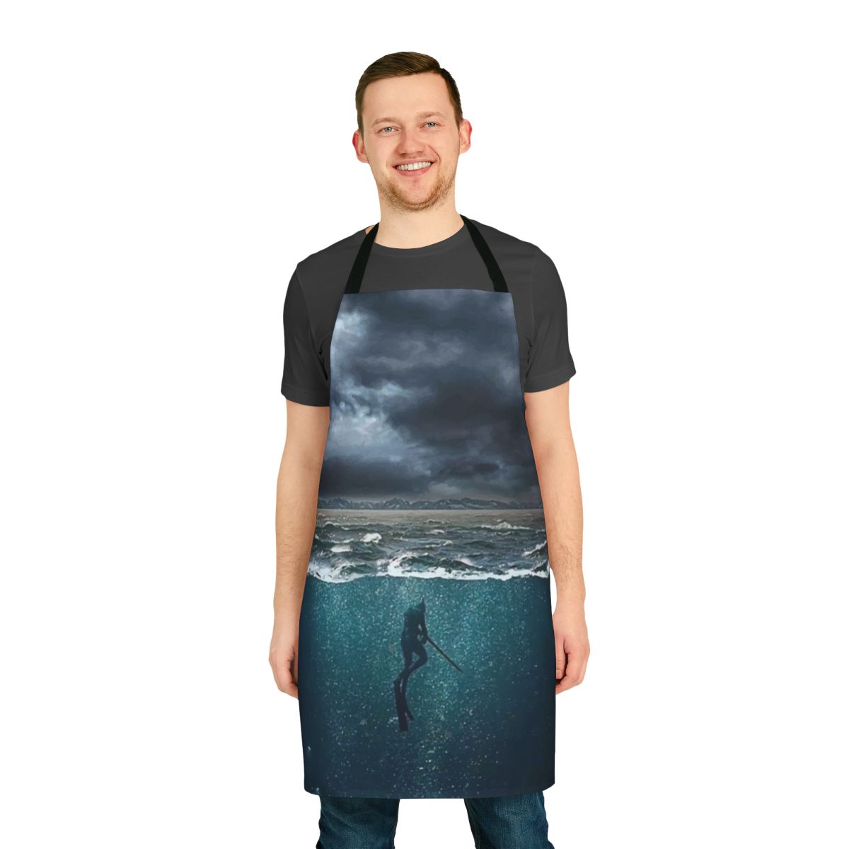 Spearfishing apron with artistic marine life design