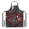Spider punk-inspired apron with pop art design, perfect for Marvel fans and kitchen enthusiasts.