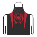A black apron featuring the spider-verse character Miles Morales