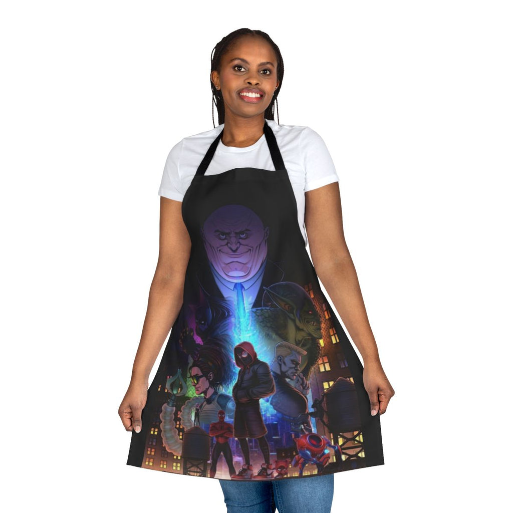 Spider-Verse Inspired Apron with Miles Morales, Peter Parker, and Gwen Stacy