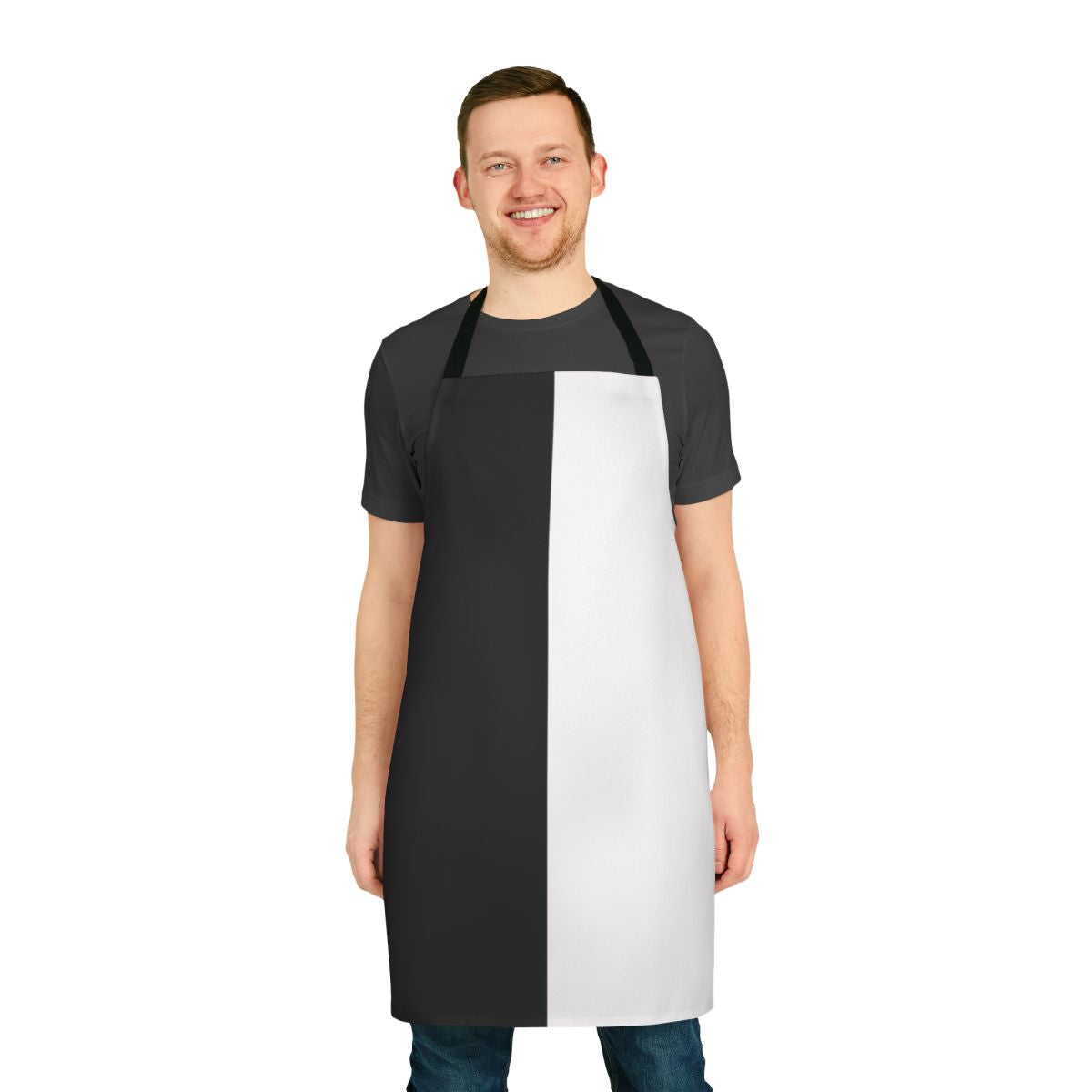 Stylish split black and white apron