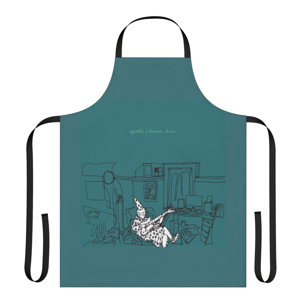 Sports-themed demon daze apron with pop punk and twinkle daddies inspired design