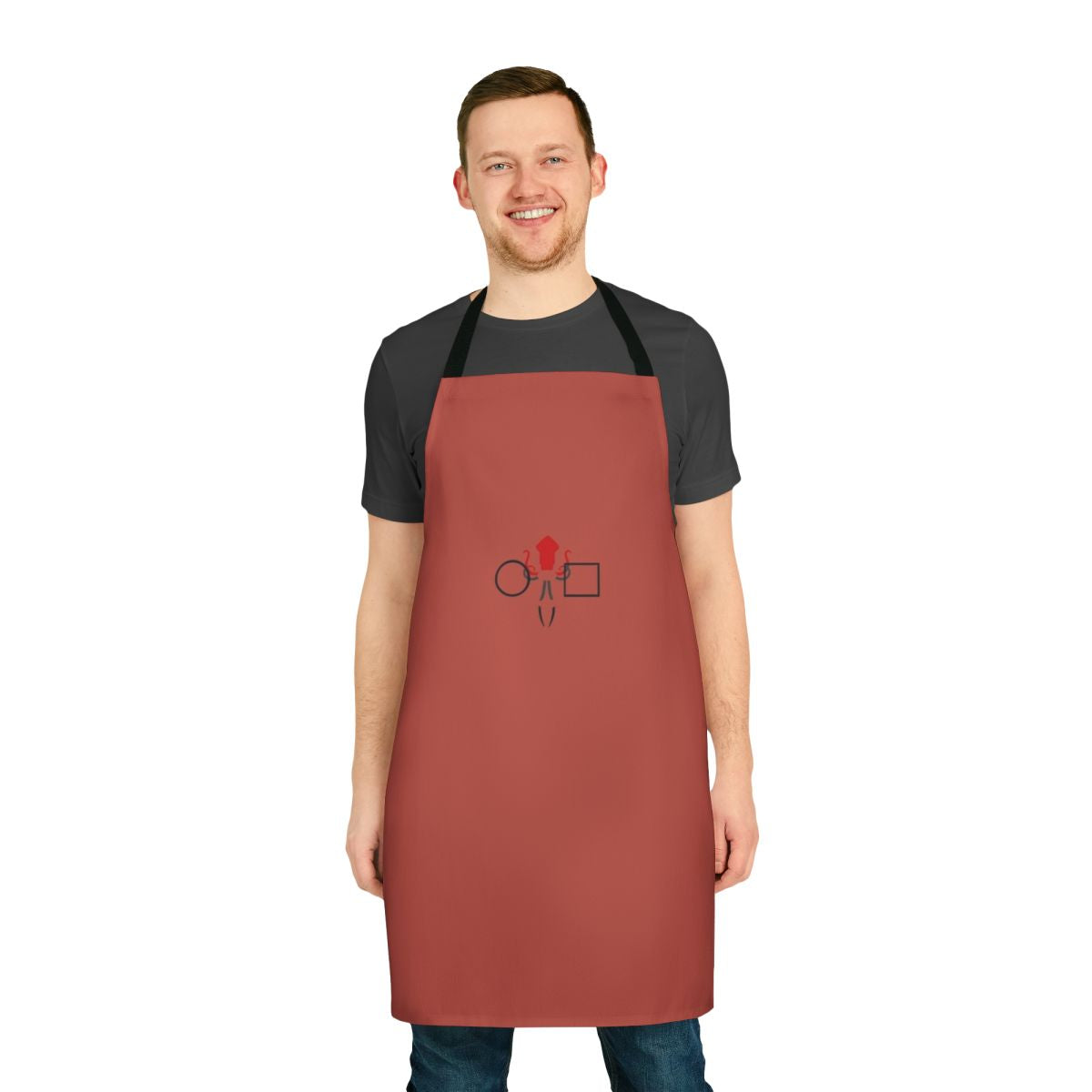 Squid Game-inspired apron with bold, eye-catching design