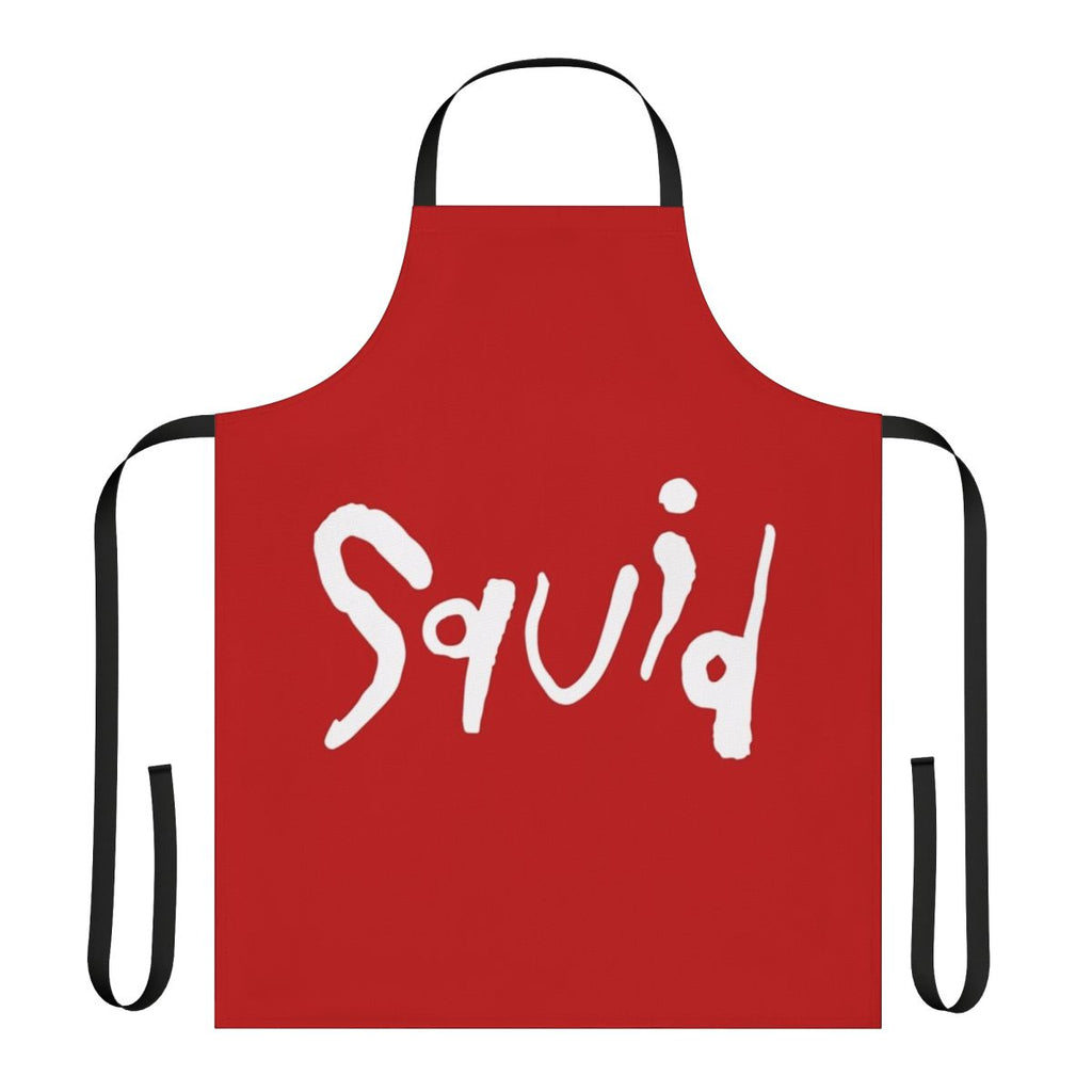 Squid-themed apron with musical notes and instruments
