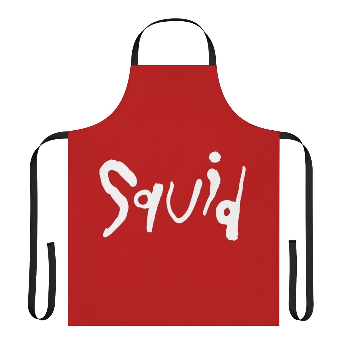 Squid-themed apron with musical notes and instruments