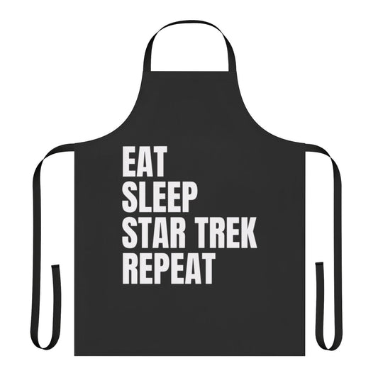 Eat Sleep Star Trek Repeat Apron featuring the USS Enterprise NCC-1701