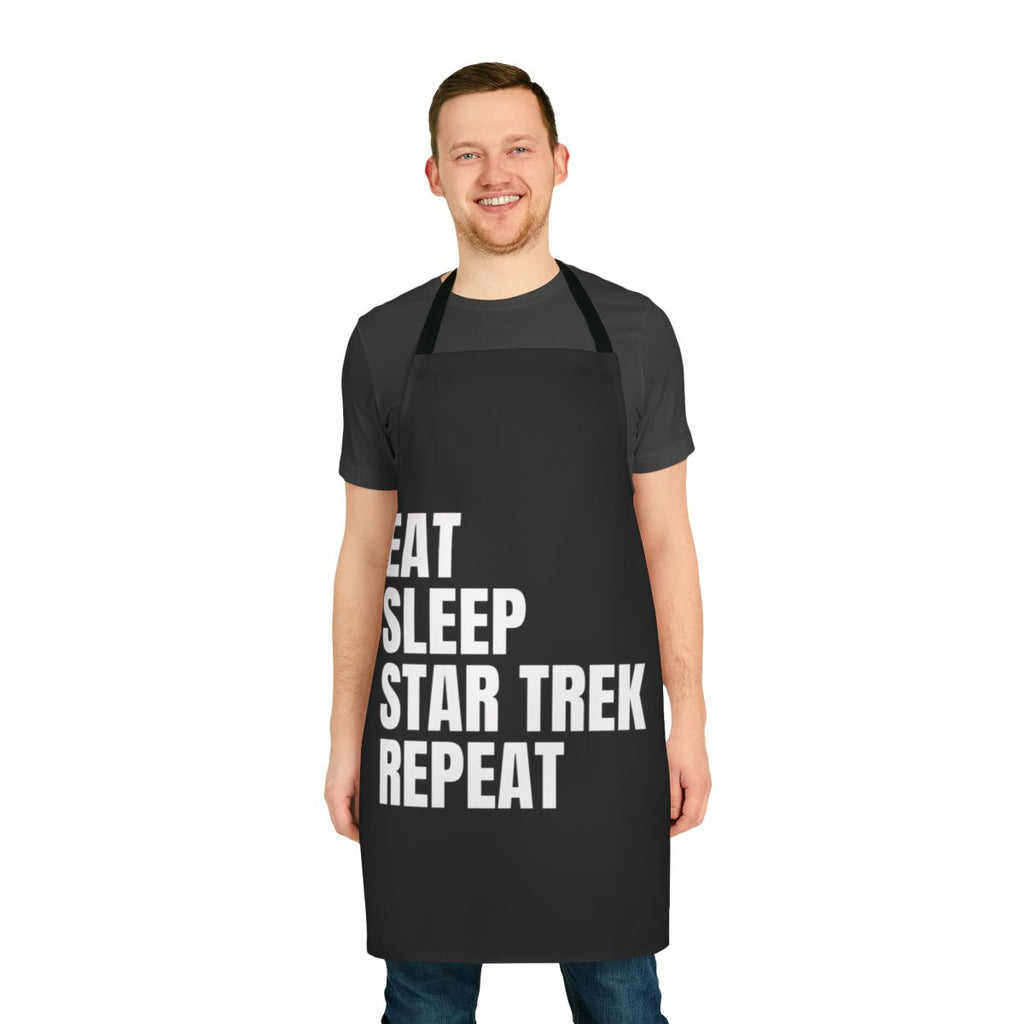 Eat Sleep Star Trek Repeat Apron featuring the USS Enterprise NCC-1701