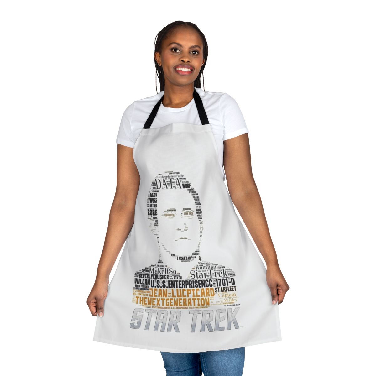 Stylish Star Trek Next Generation inspired apron with Enterprise and Starfleet design