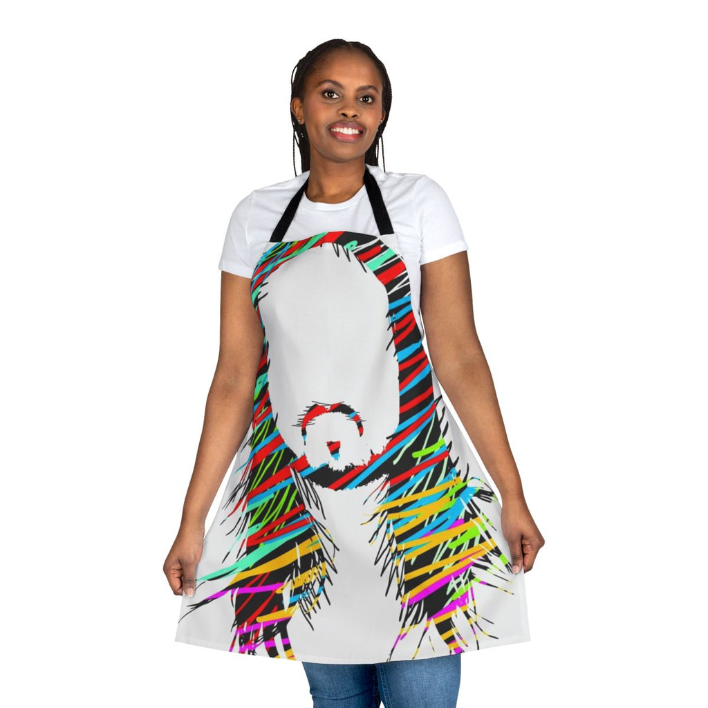 Apron featuring the artwork and style of renowned DJ Steve Aoki