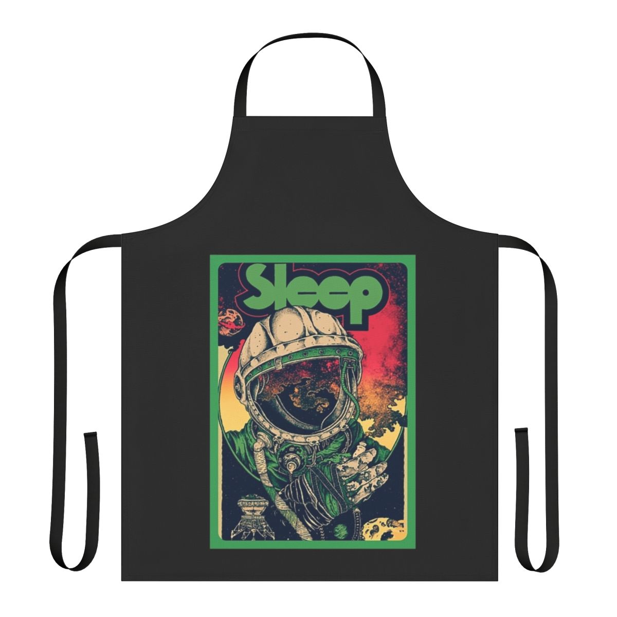 Stainless steel sleep band logo printed on a high-quality, durable apron