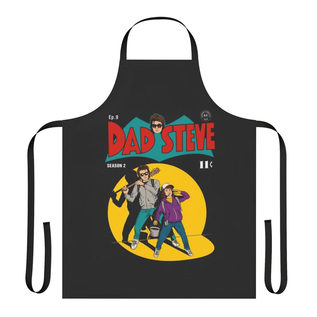 Stranger Things inspired Steve Harrington dad apron with pop culture design