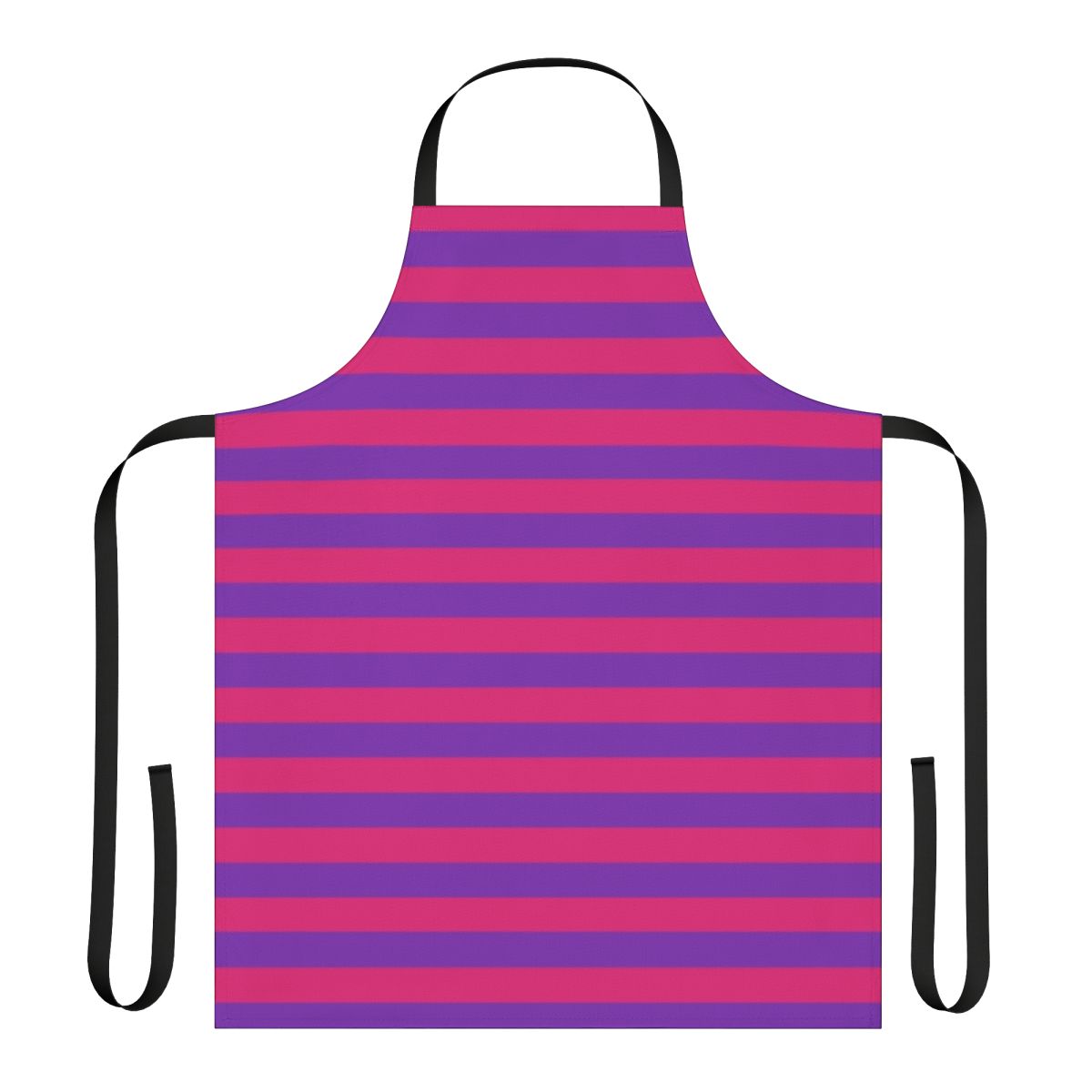 Striped apron in shades of pink and purple