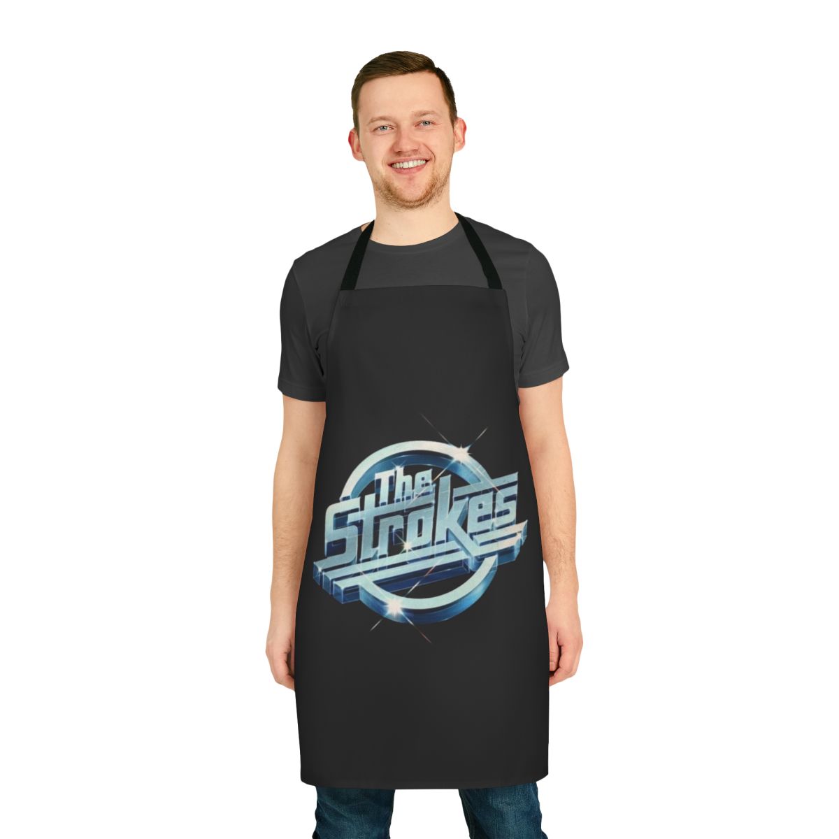 Strokes-inspired apron with stylish design for indie music fans