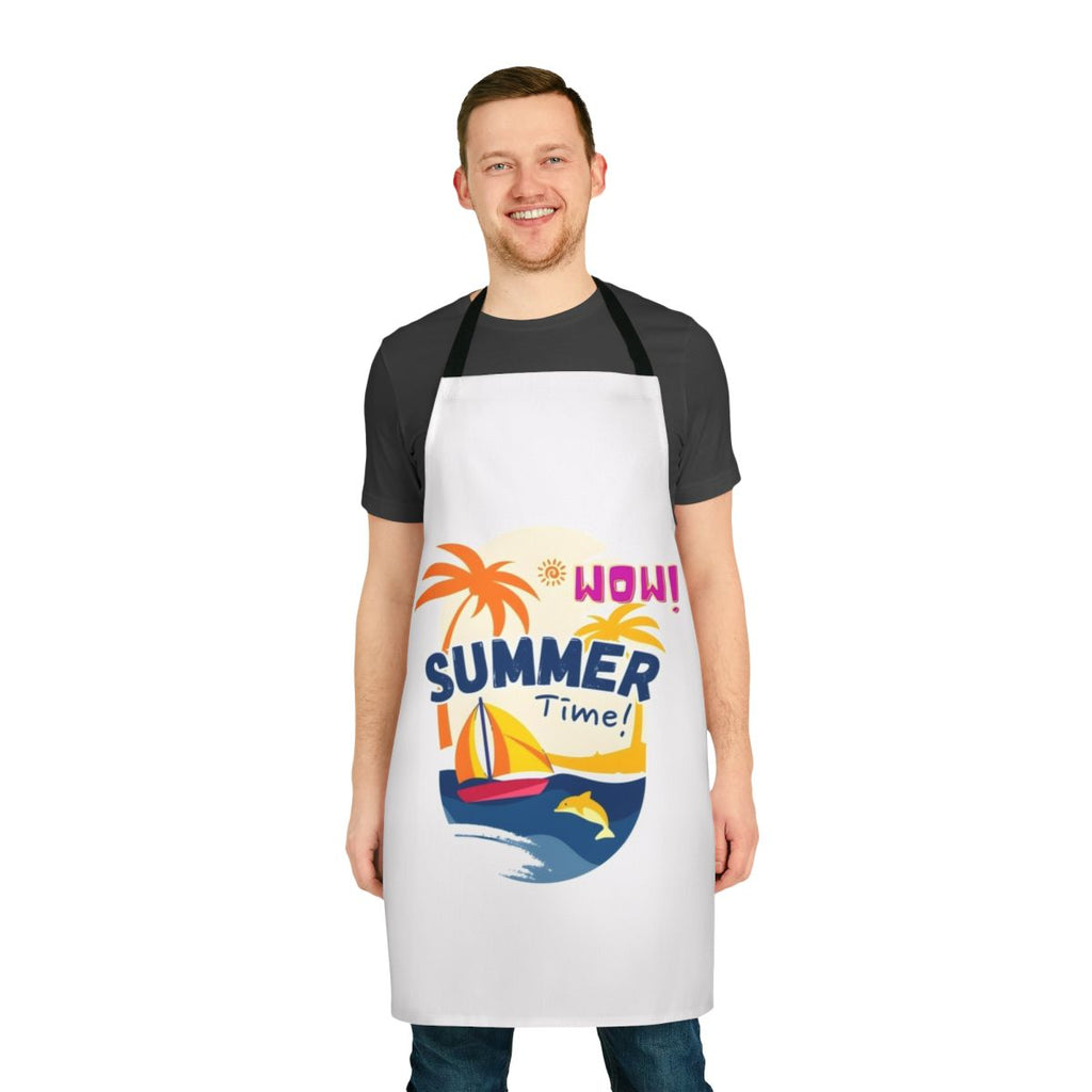 A colorful and versatile summer apron with a unique design, perfect for the kitchen, gardening, or crafting.