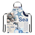Colorful summer apron with pockets for women