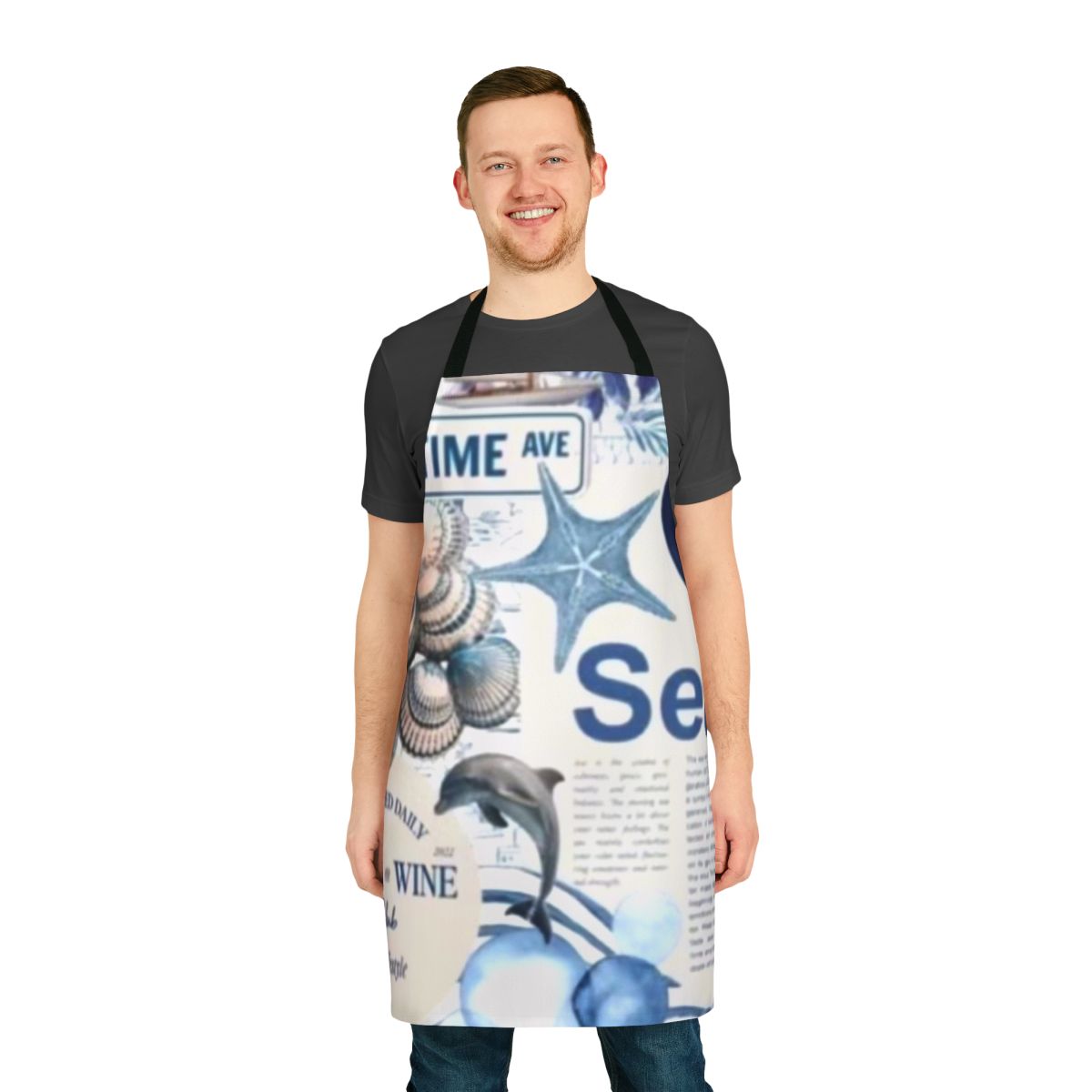 Colorful summer apron with pockets for women