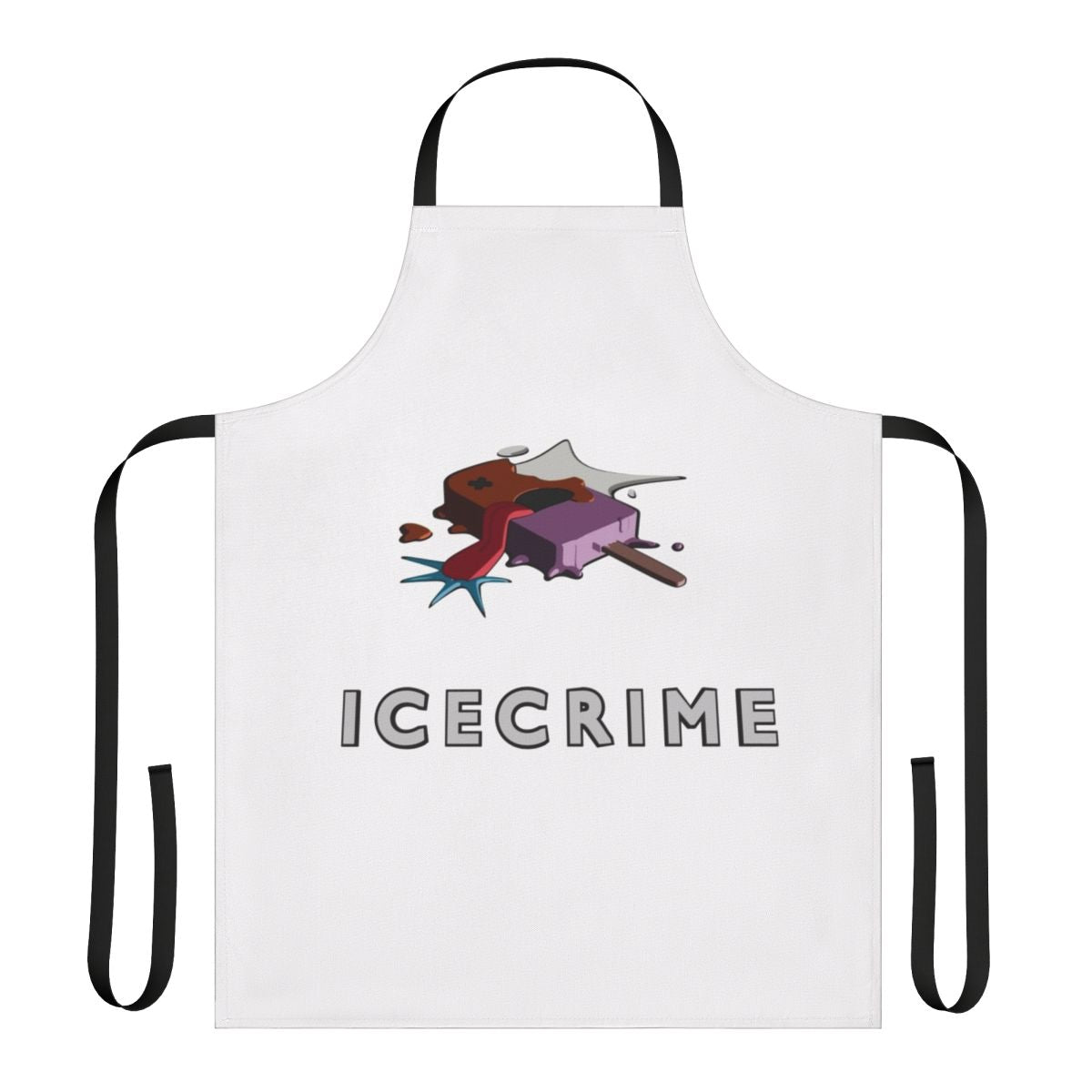 Colorful crime-themed apron for summer parties and cooking
