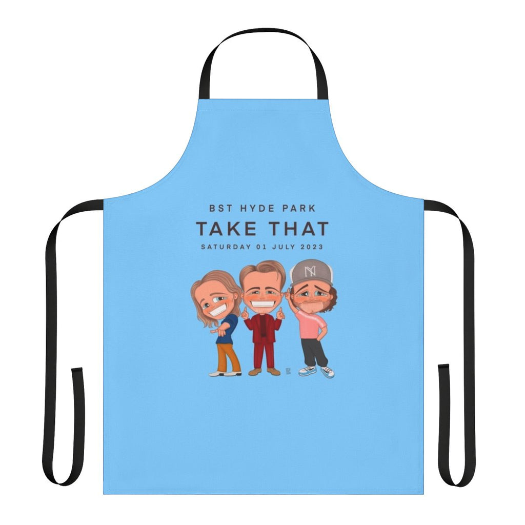 A high-quality apron featuring a summer festival design, perfect for events in Hyde Park.