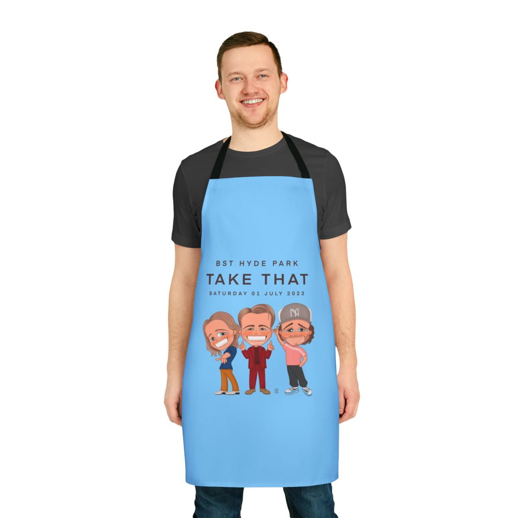 A high-quality apron featuring a summer festival design, perfect for events in Hyde Park.